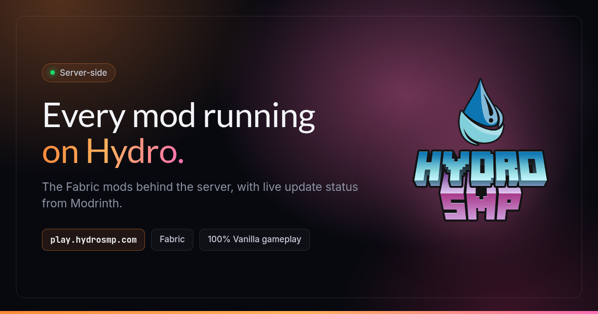 Server Mods — Hydro Vanilla SMP